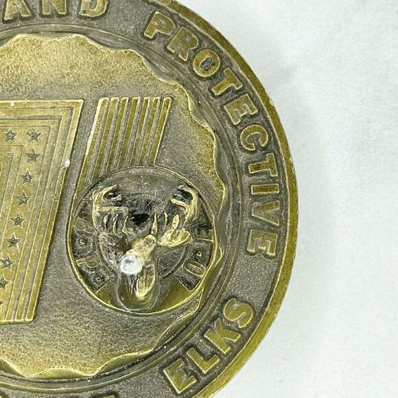 Adezy Vintage 1975 Benevolent Protective Order of Elks BPOE Belt Buckle - Picture 5 of 11